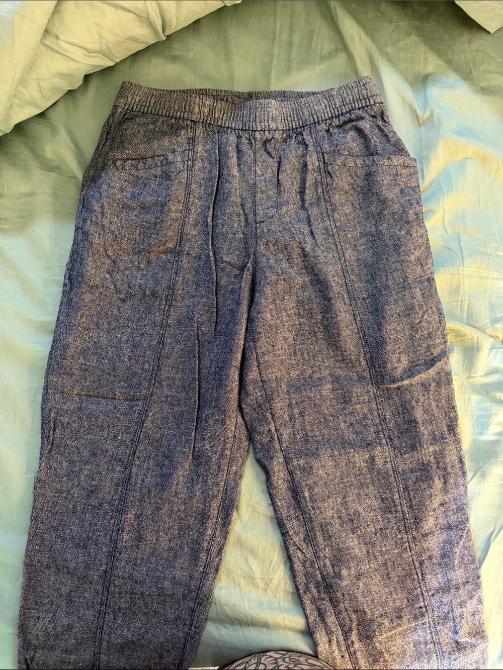Old Navy Heathered Navy Elastic-Waist Joggers